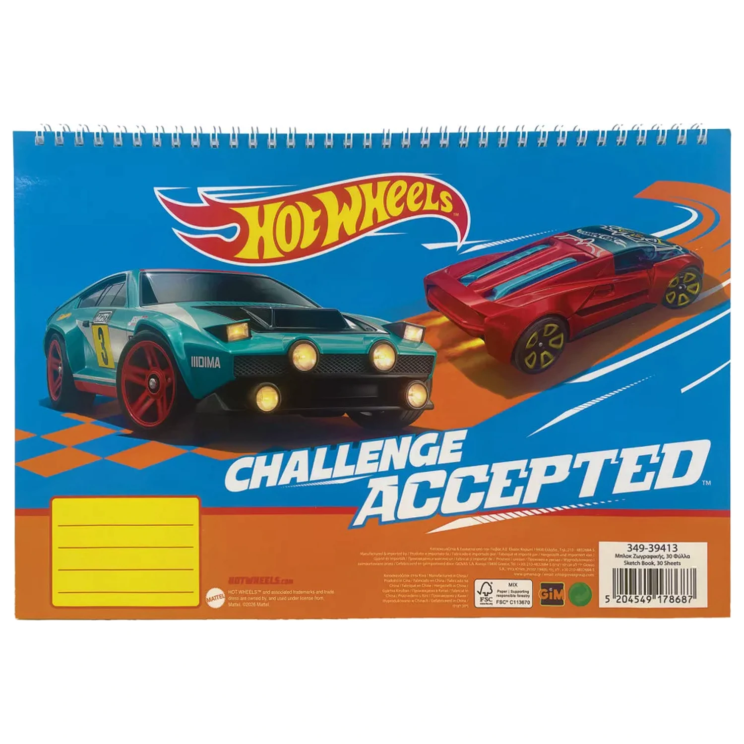 Hot Wheels Runner A/4 spiralni skicirni blok, 30 listov fotografija izdelka
