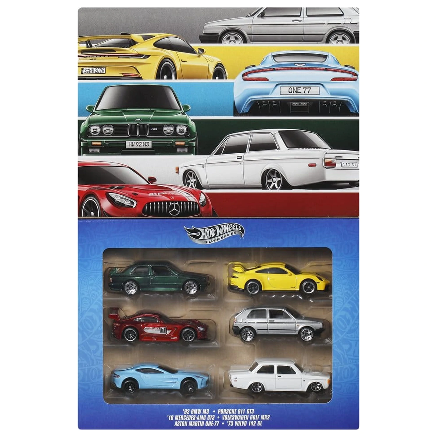 Hot Wheels Silver Series Die-Cast vozilo 6-paket 1/64 Euro Style fotografija izdelka