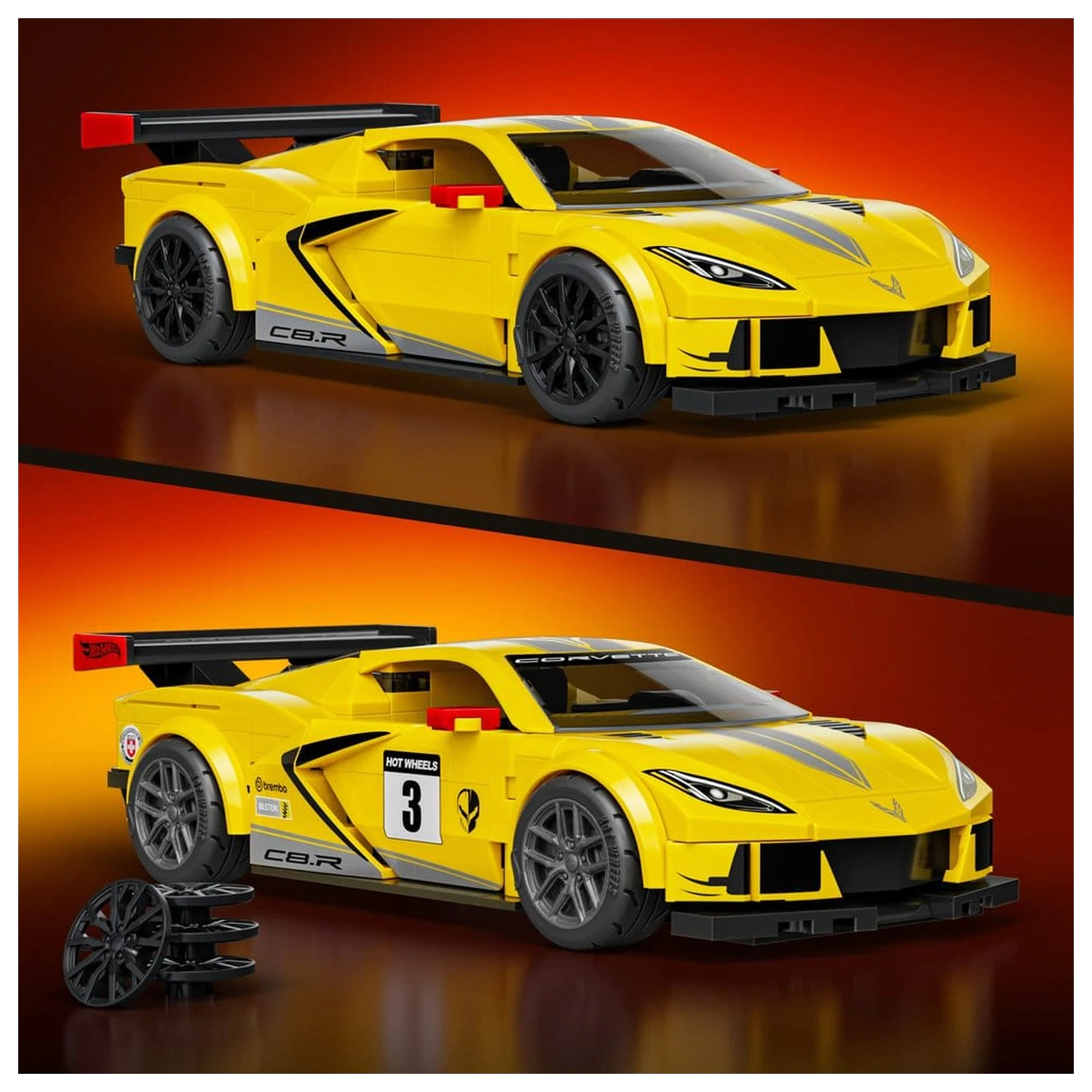Hot Wheels Speed Mattel Brick Shop Komplet za sestavljanje 1/32 '20 Corvette C8.R fotografija izdelka