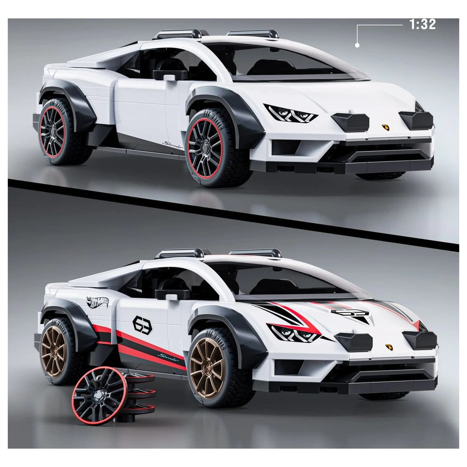 Hot Wheels Speed Mattel Brick Shop Komplet za sestavljanje 1/32 Lamborghini Huracán Sterrato fotografija izdelka