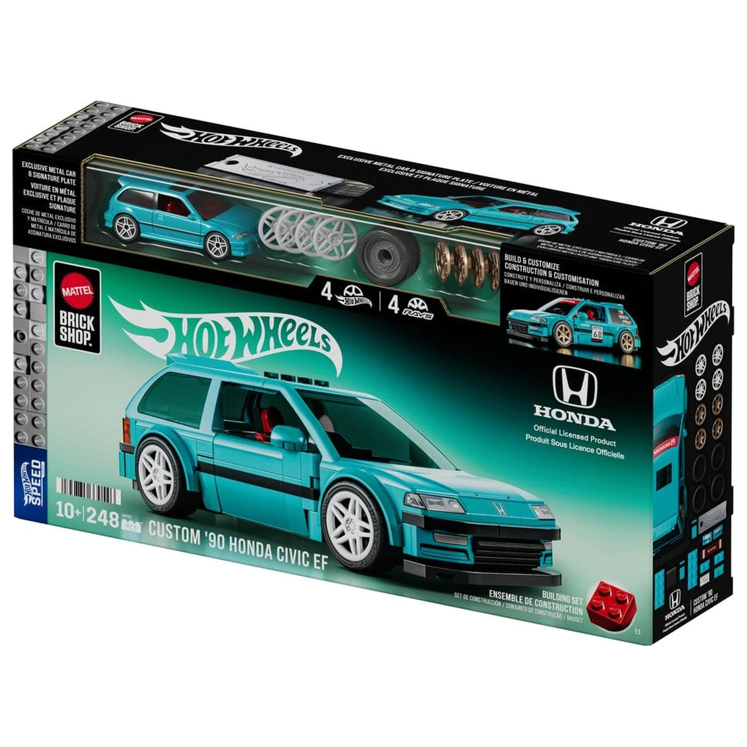 Hot Wheels Speed Series Mattel Brick Shop Komplet za sestavljanje 1/32 po meri ’90 Honda Civic EF fotografija izdelka