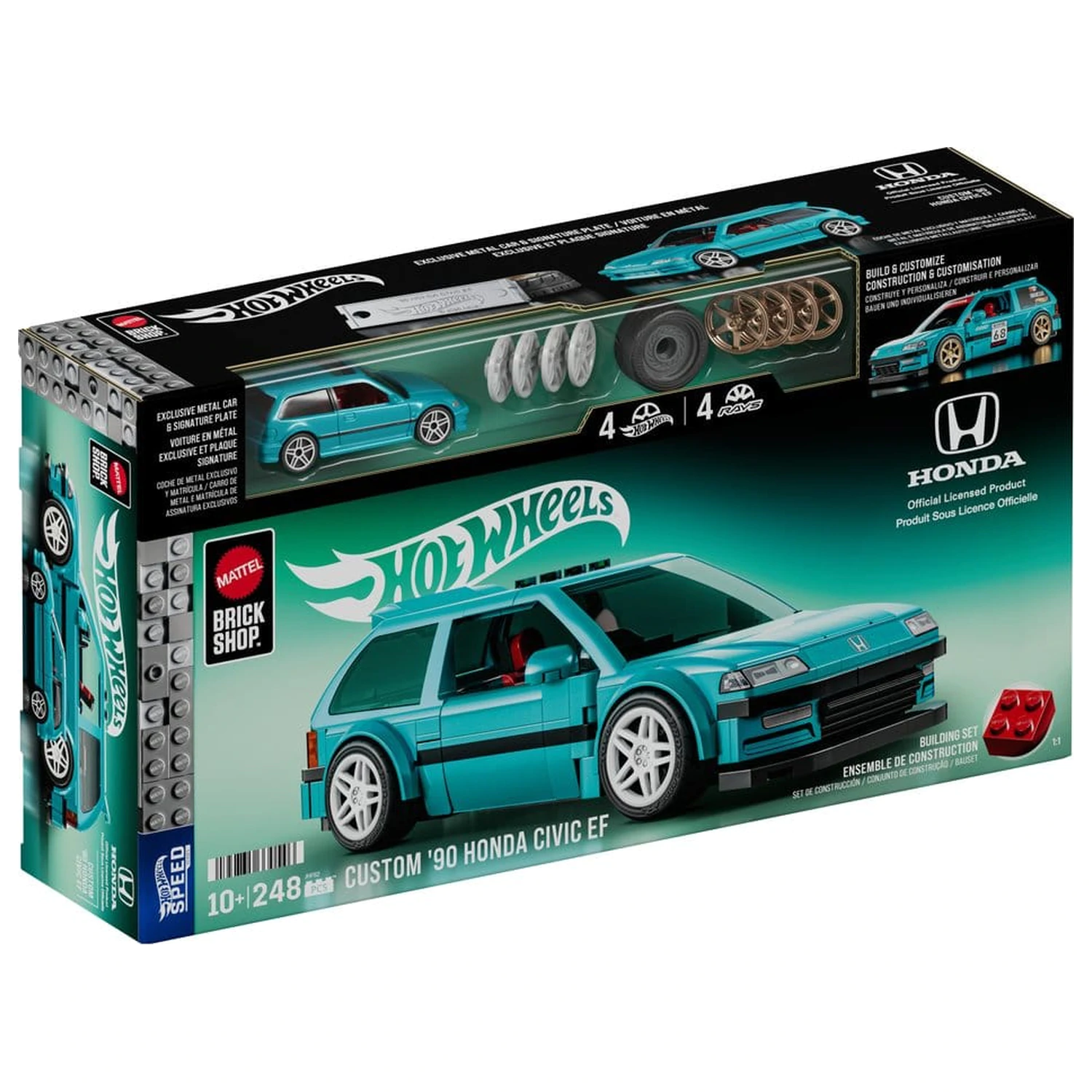 Hot Wheels Speed Series Mattel Brick Shop Komplet za sestavljanje 1/32 po meri ’90 Honda Civic EF fotografija izdelka