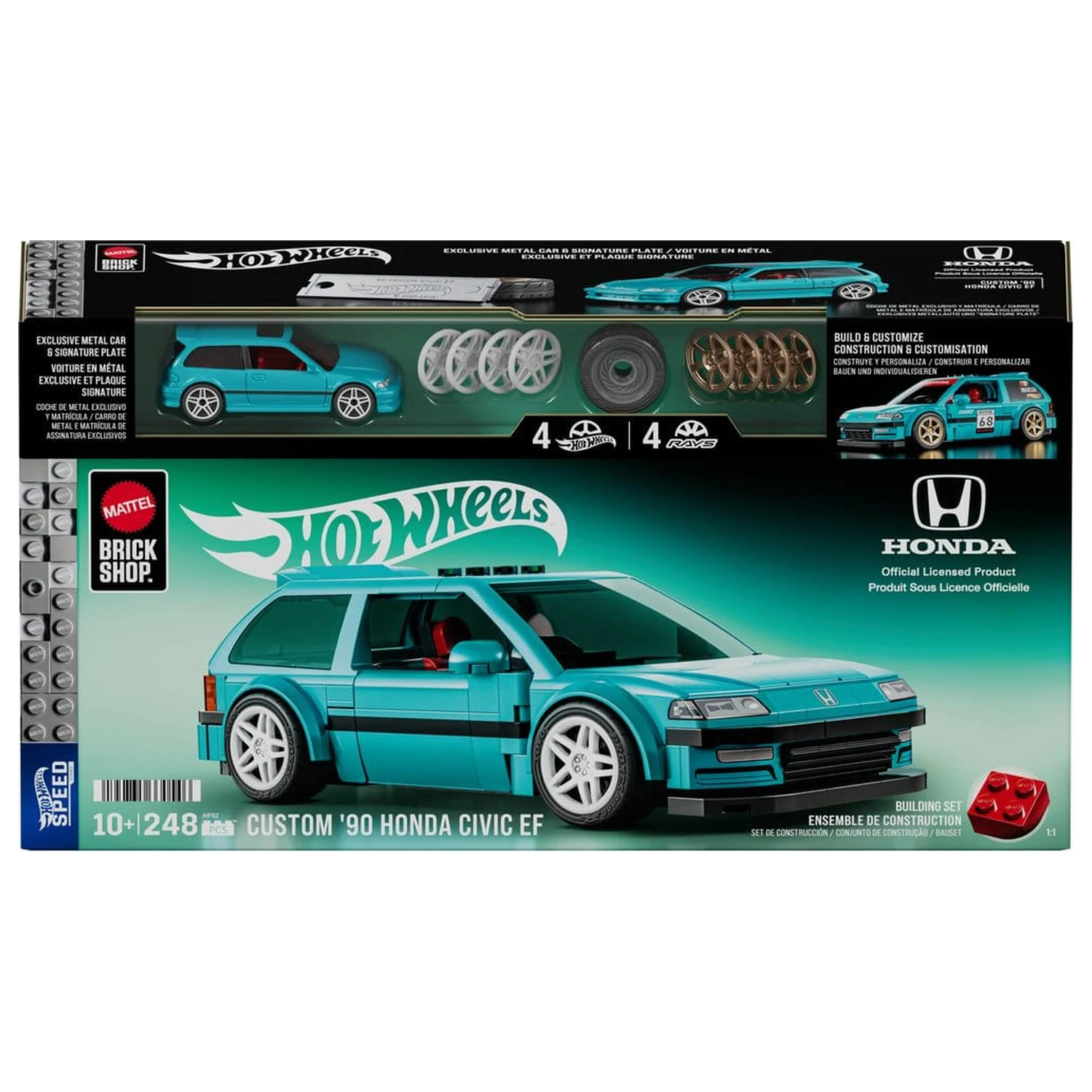 Hot Wheels Speed Series Mattel Brick Shop Komplet za sestavljanje 1/32 po meri ’90 Honda Civic EF fotografija izdelka