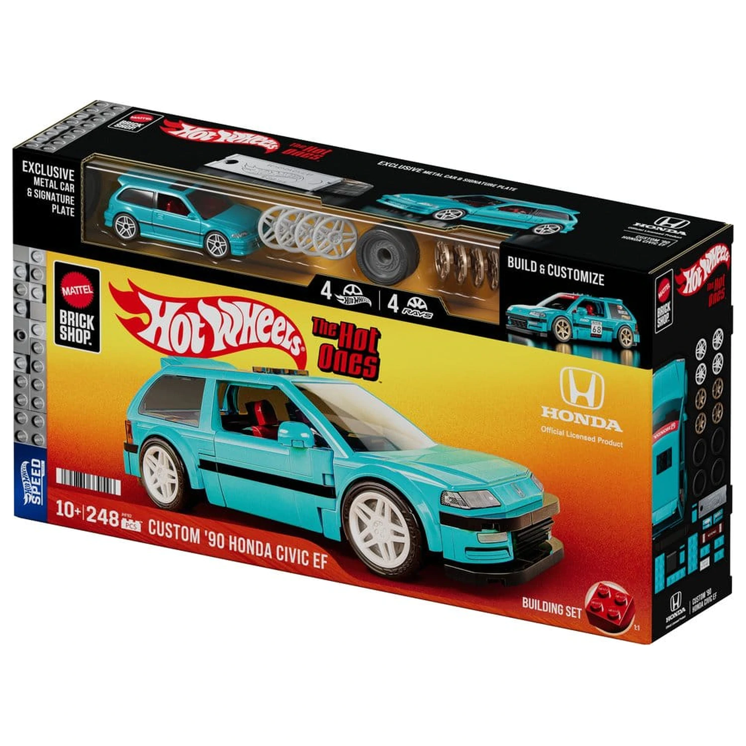 Hot Wheels Speed Series Mattel Brick Shop Komplet za sestavljanje 1/32 po meri ’90 Honda Civic EF fotografija izdelka