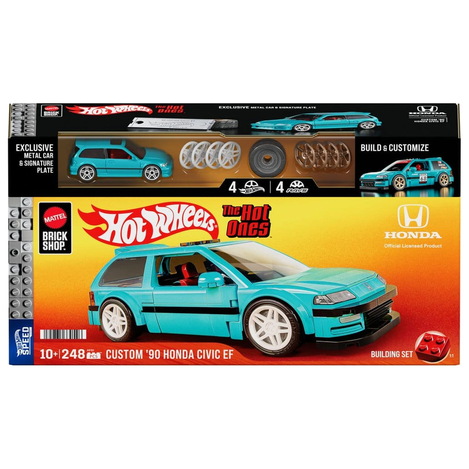 Hot Wheels Speed Series Mattel Brick Shop Komplet za sestavljanje 1/32 po meri ’90 Honda Civic EF fotografija izdelka