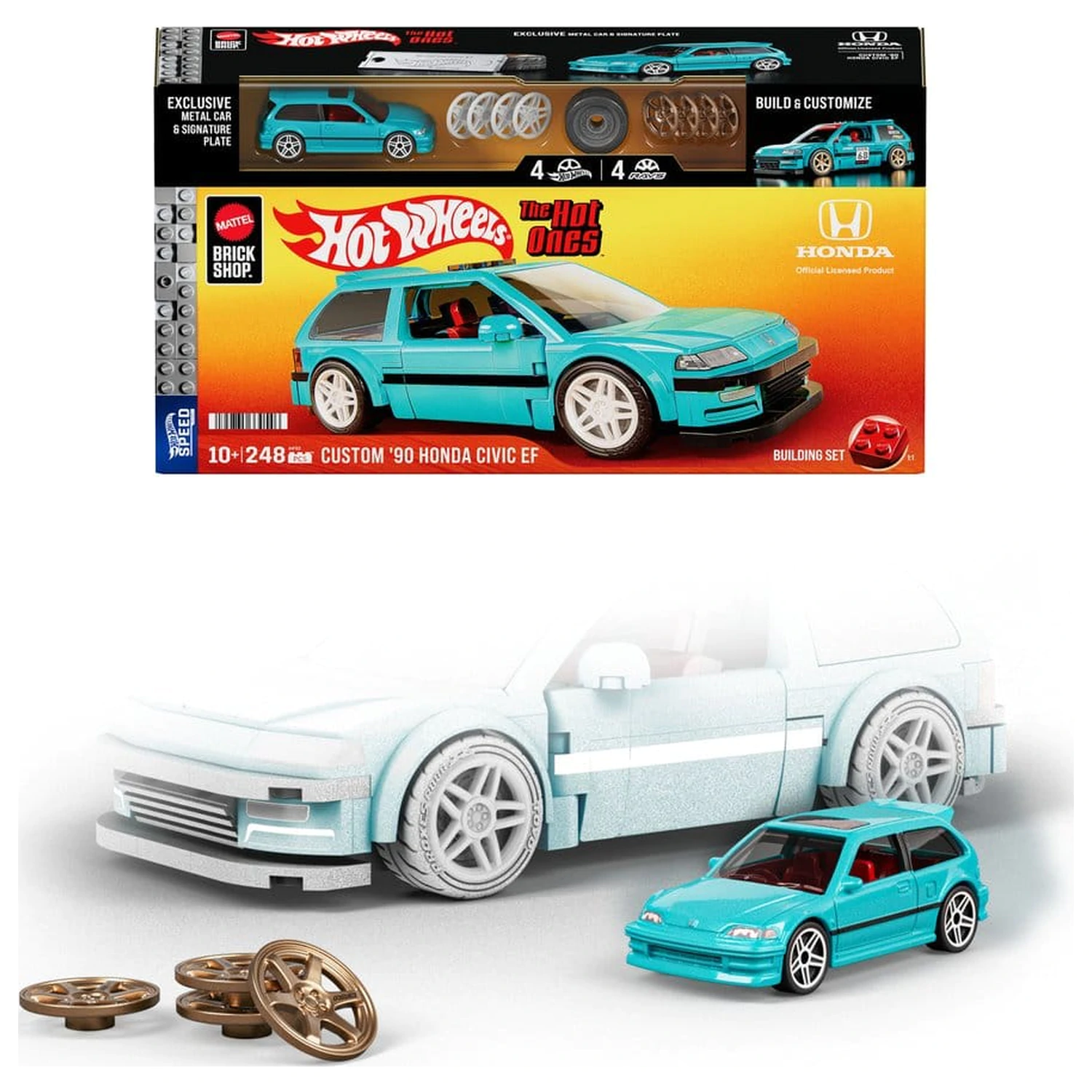 Hot Wheels Speed Series Mattel Brick Shop Komplet za sestavljanje 1/32 po meri ’90 Honda Civic EF fotografija izdelka