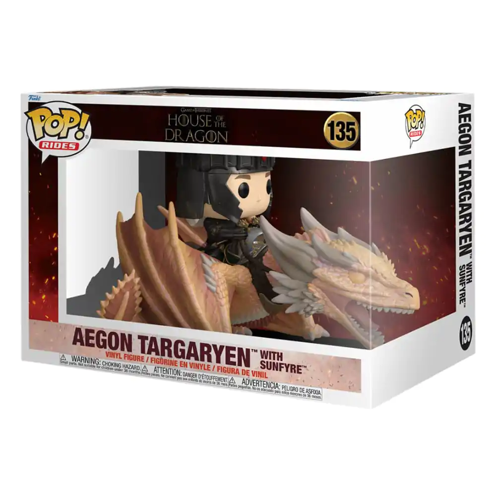 House of the Dragon Funko POP! Rides Vinil Figura Aegon Targaryen z Zmaj Sončni ogenj 14 cm fotografija izdelka