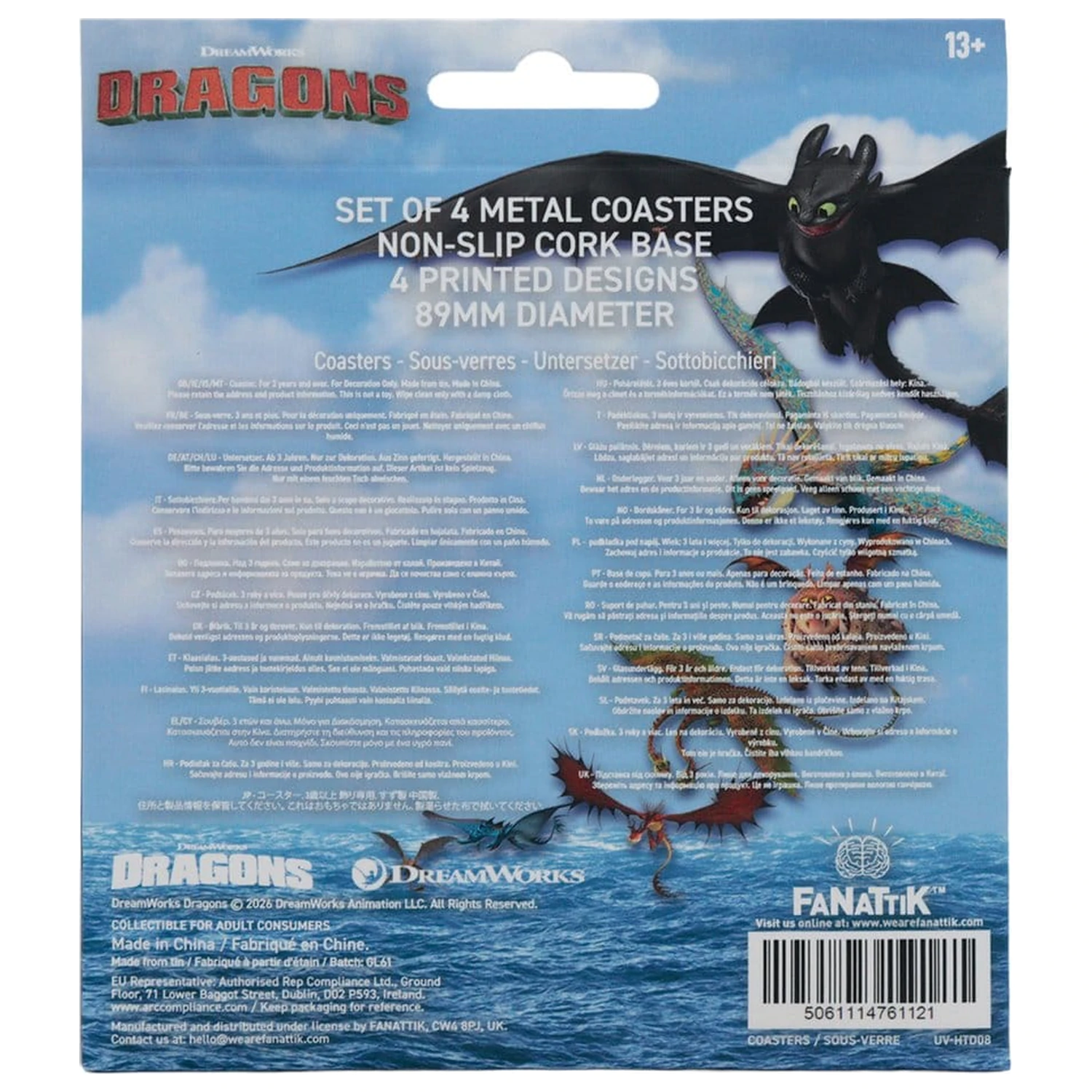 How to Train Your Dragon Vlak smrti 4-paket Zmajem potiskano kovinsko fotografija izdelka