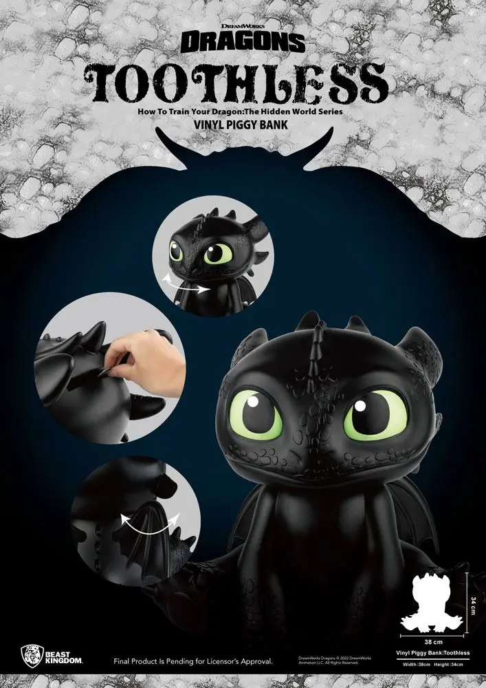 Kako izuriti svojega zmaja Piggy Vinyl Bank Toothless 30 cm fotografija izdelka