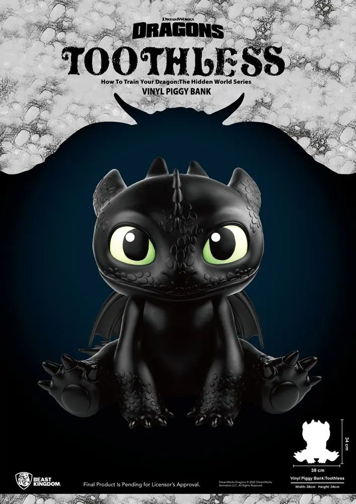 Kako izuriti svojega zmaja Piggy Vinyl Bank Toothless 30 cm fotografija izdelka