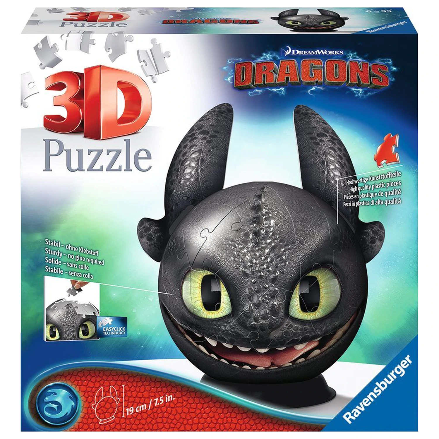 How to Train Your Dragon Toothless sestavljanka Krogla 3D 72 kosov fotografija izdelka