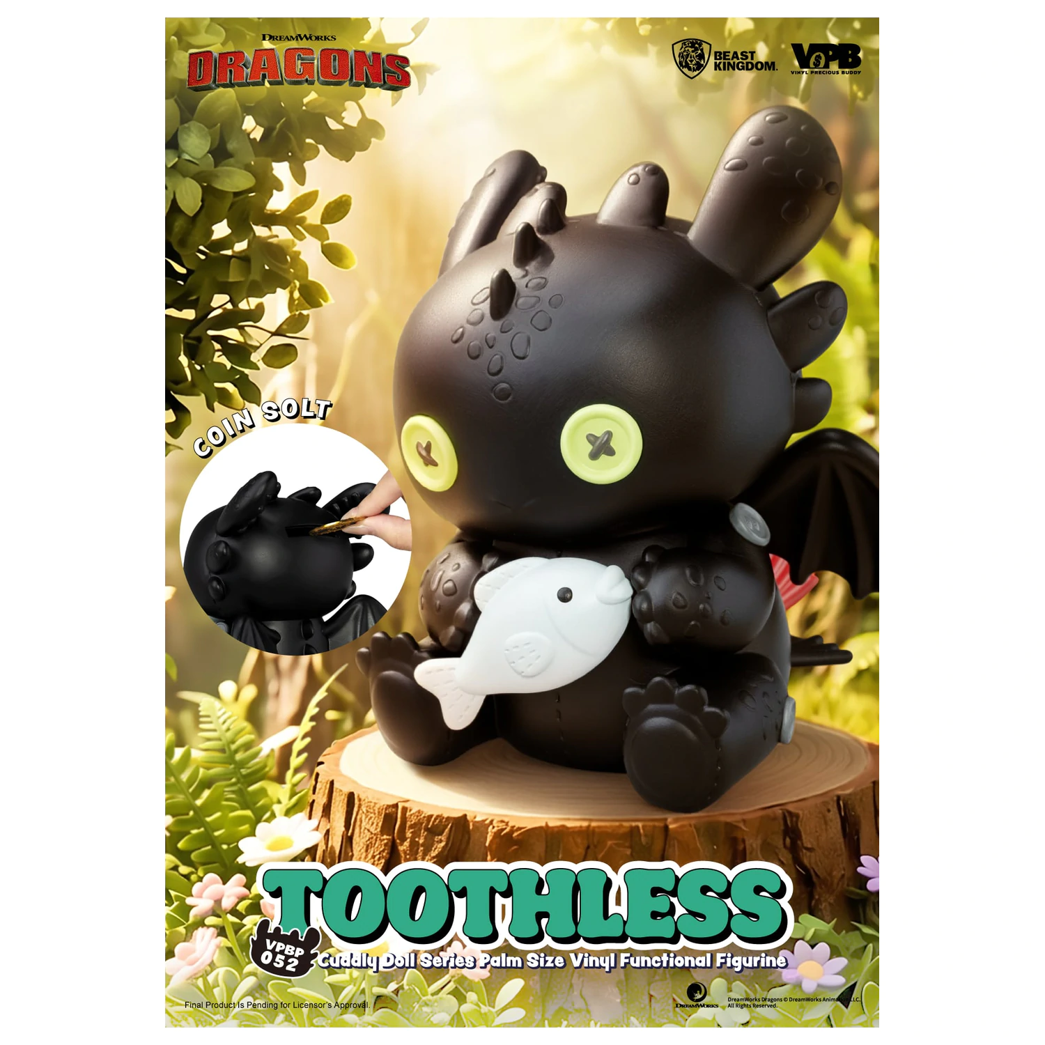 HOW TO TRAIN YOUR DRAGON Toothless Bank vinilna figura 11.7cm fotografija izdelka