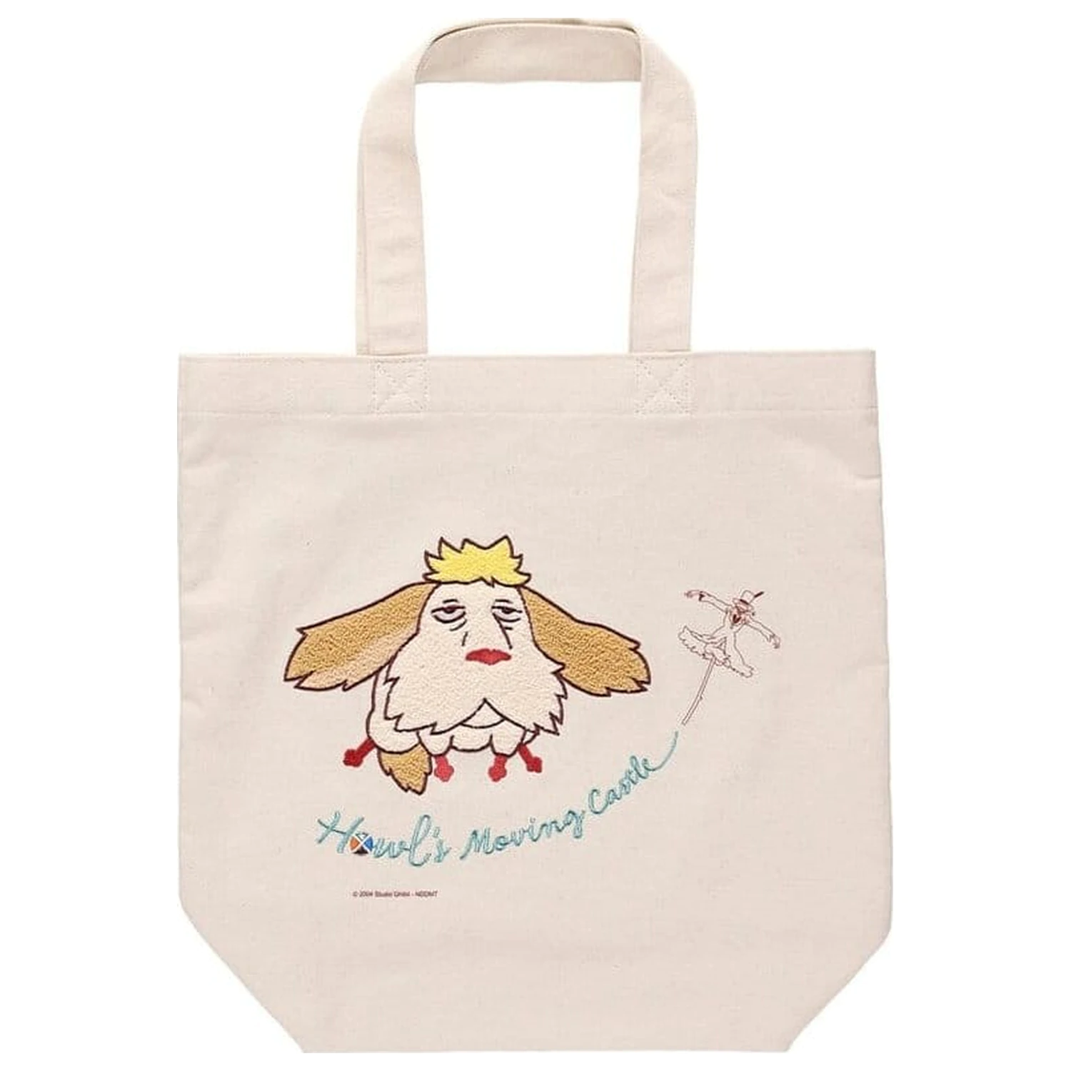 Howl's Moving Castle Platnena Torba Tote z Vezenino Flying Heen fotografija izdelka