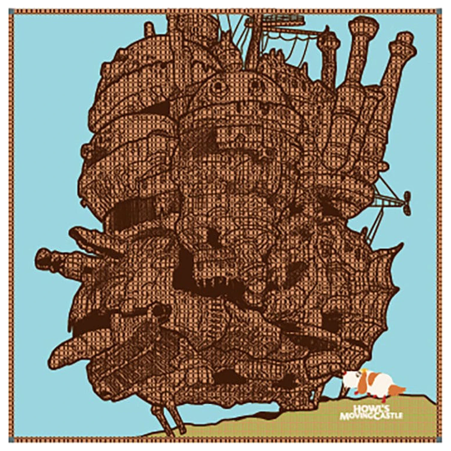 Howl´s Moving Castle Imabari robček Hauru's Castle 40 x 40 cm fotografija izdelka