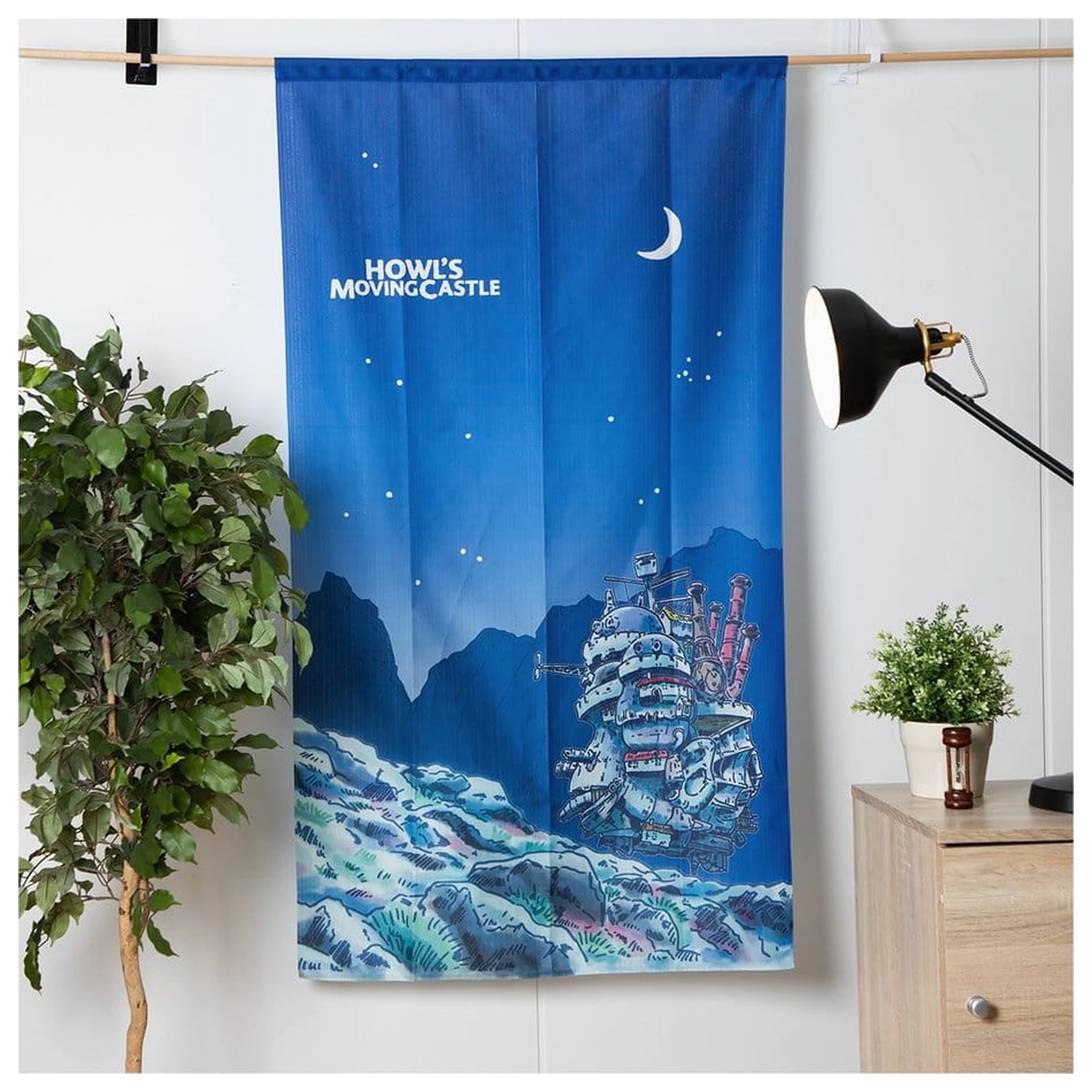 Howl's Moving Castle Noren zavese Moonlit night fotografija izdelka