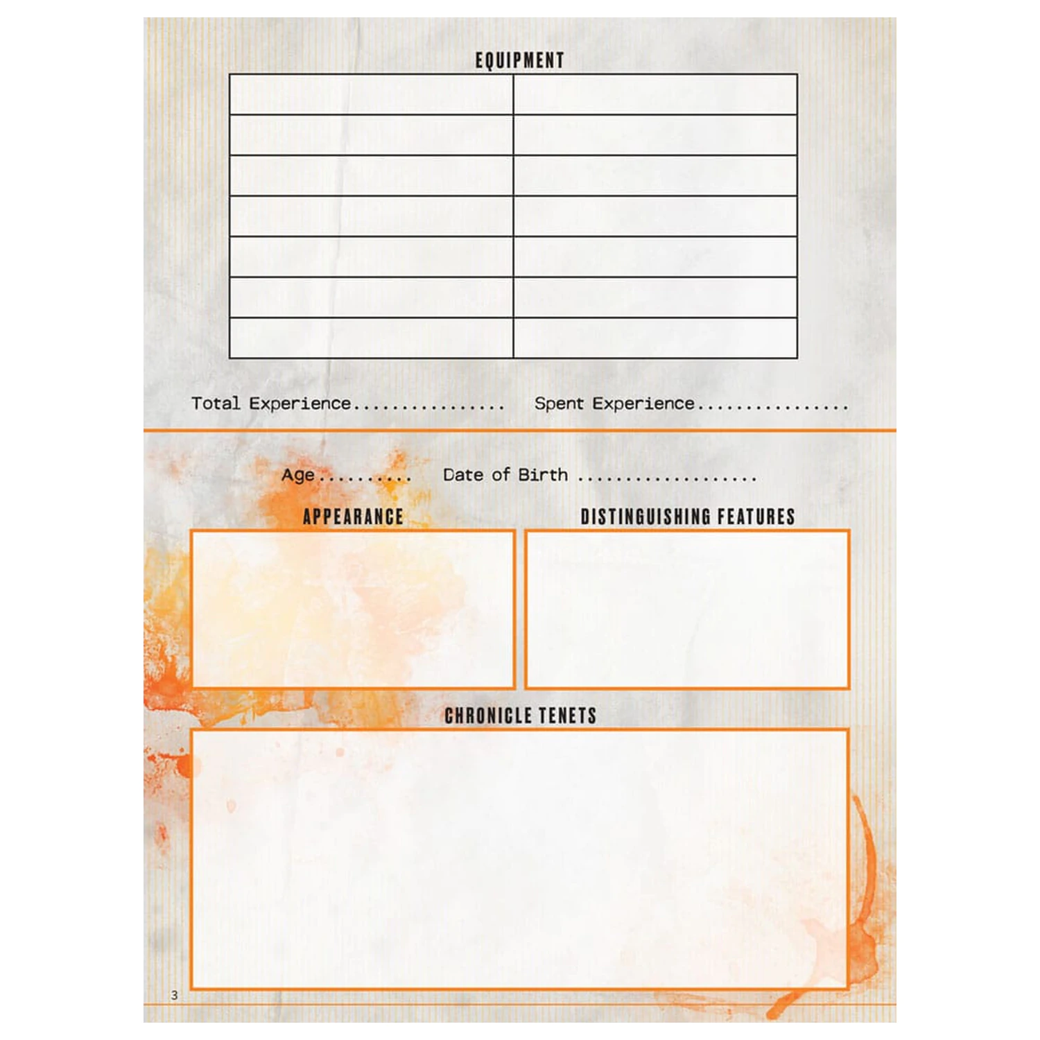 Hunter: The Reckoning 5th Edition RPG Journal Razširjeni Dnevnik Znakovnega Lista *Angleška različica* fotografija izdelka