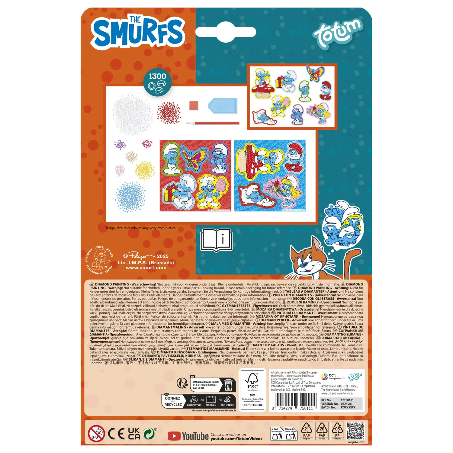 The Smurfs Happy Diamond Dotz Nalepke 9-delne fotografija izdelka