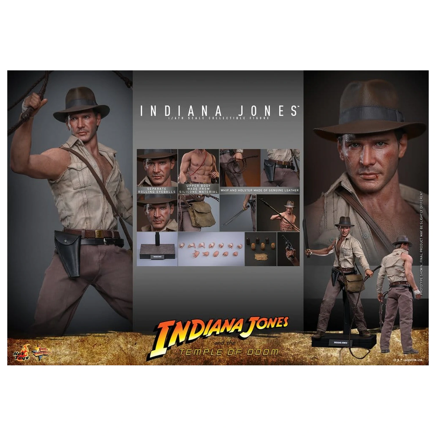 Indiana Jones Movie Masterpiece akcijska figura 1/6 Indiana Jones 30 cm fotografija izdelka