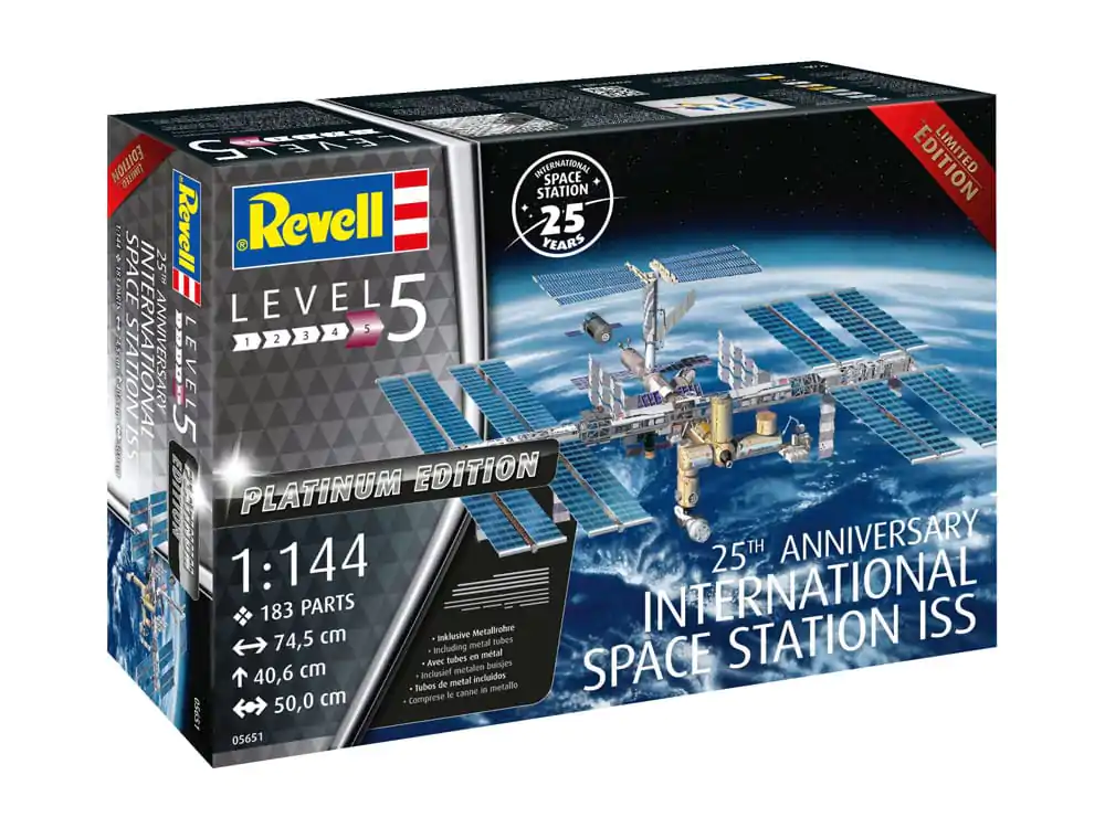 International Space Station ISS Model Komplet Darilni Set 1/144 25th Anniversary Platinum Edition 74 cm fotografija izdelka