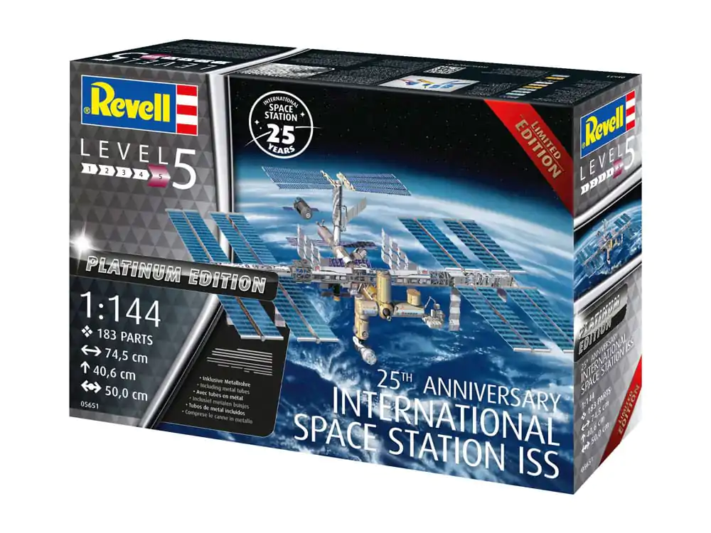 International Space Station ISS Model Komplet Darilni Set 1/144 25th Anniversary Platinum Edition 74 cm fotografija izdelka