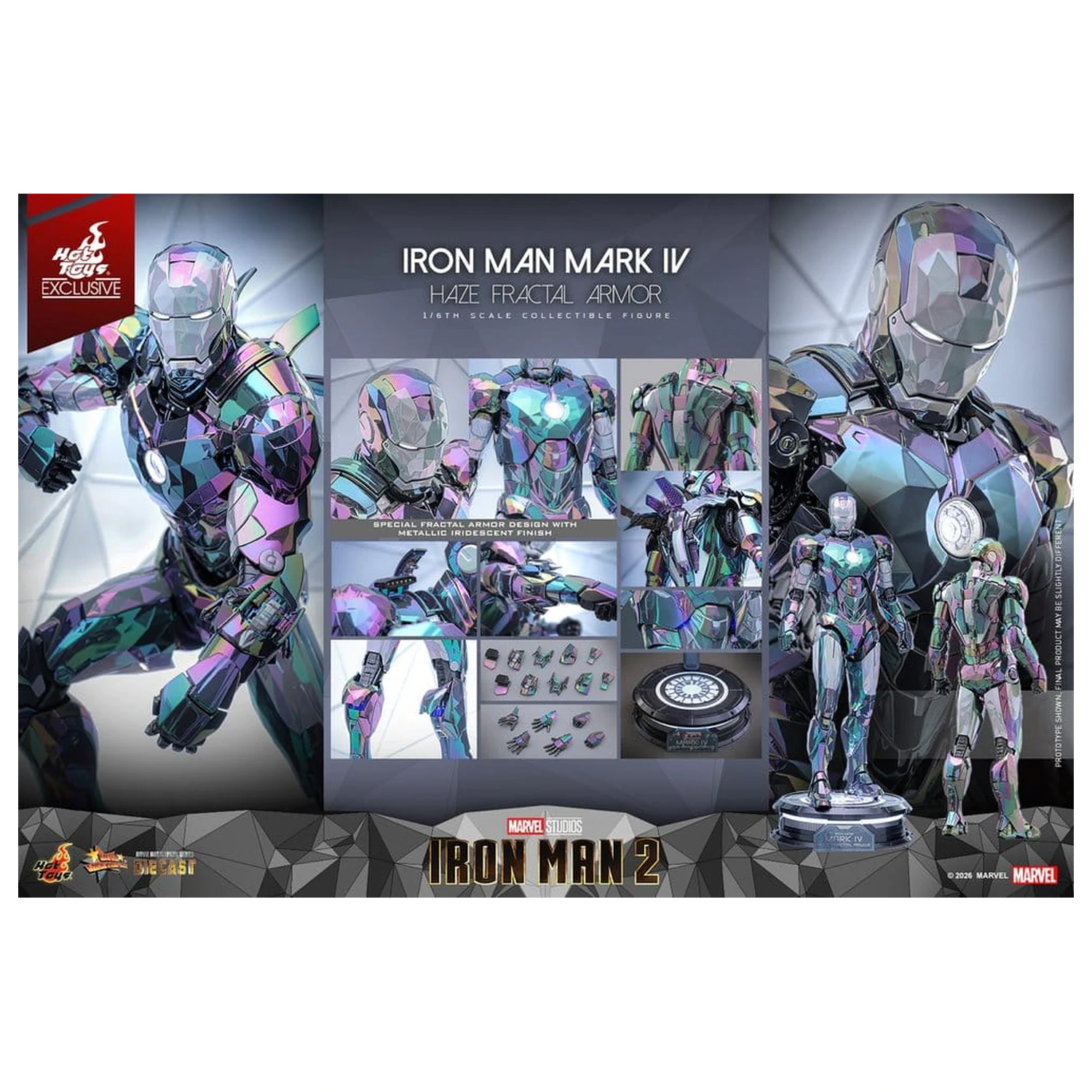 Iron Man 2 akcijska figura 1/6 Iron Man Mark IV (Haze Fractal Armor) 33 cm fotografija izdelka