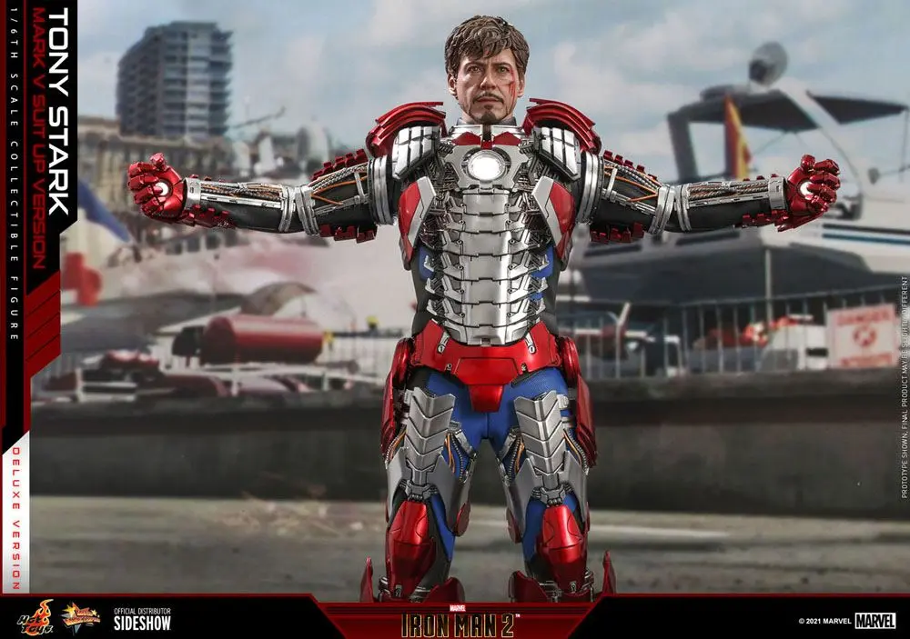 Iron Man 2 Movie Masterpiece Akcijska figura 1/6 Tony Stark (Mark V Suit Up Version) Deluxe 31 cm fotografija izdelka