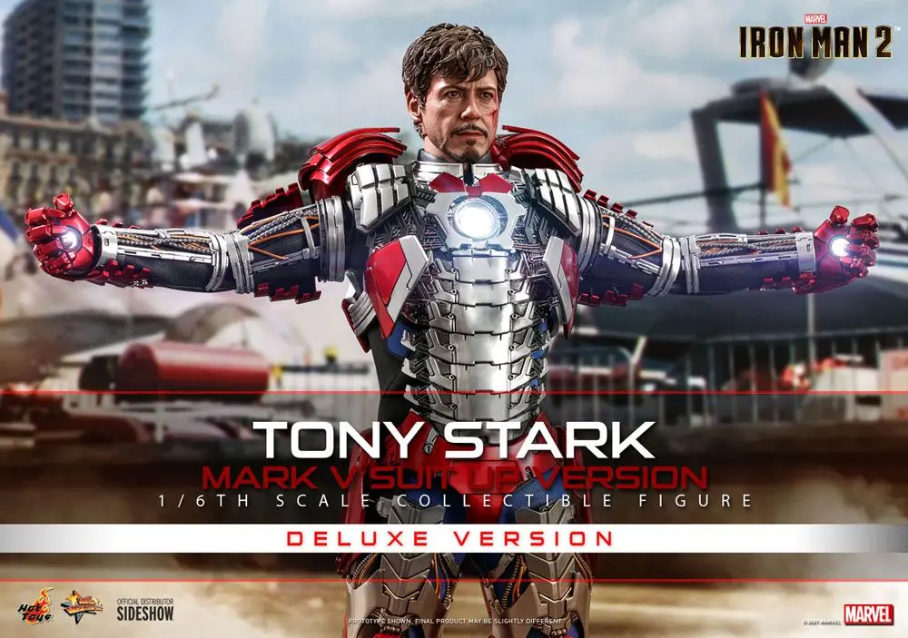 Iron Man 2 Movie Masterpiece Akcijska figura 1/6 Tony Stark (Mark V Suit Up Version) Deluxe 31 cm fotografija izdelka