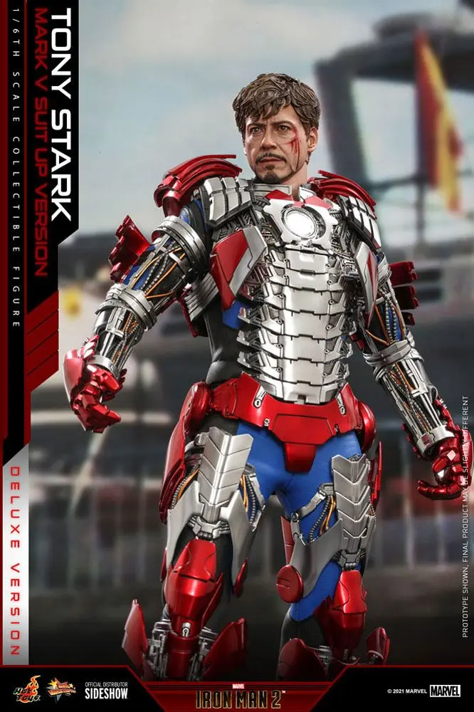 Iron Man 2 Movie Masterpiece Akcijska figura 1/6 Tony Stark (Mark V Suit Up Version) Deluxe 31 cm fotografija izdelka