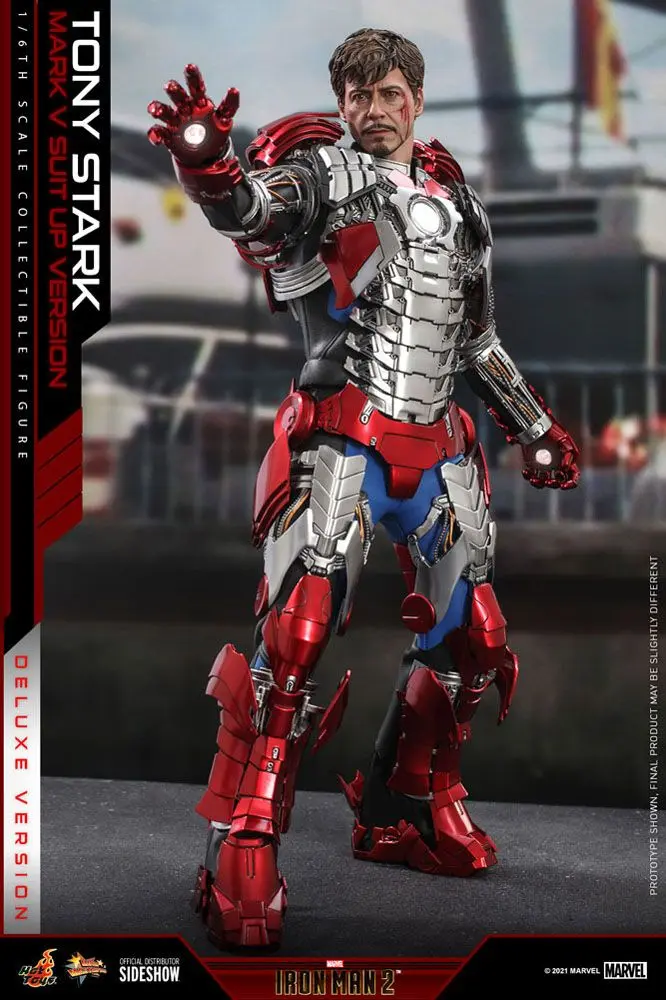 Iron Man 2 Movie Masterpiece Akcijska figura 1/6 Tony Stark (Mark V Suit Up Version) Deluxe 31 cm fotografija izdelka