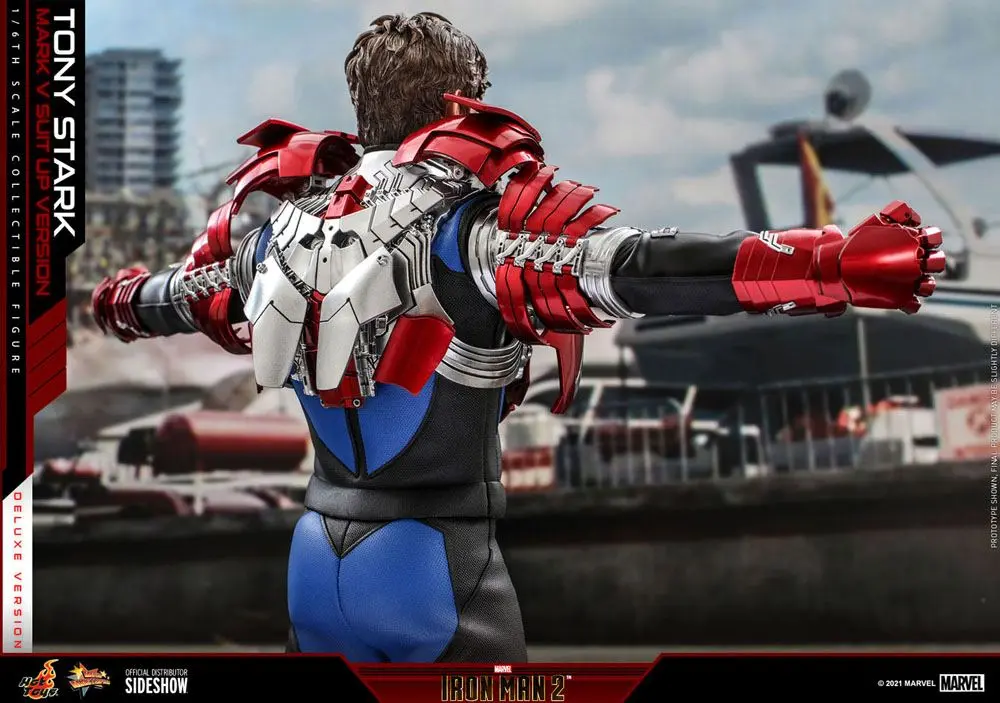 Iron Man 2 Movie Masterpiece Akcijska figura 1/6 Tony Stark (Mark V Suit Up Version) Deluxe 31 cm fotografija izdelka