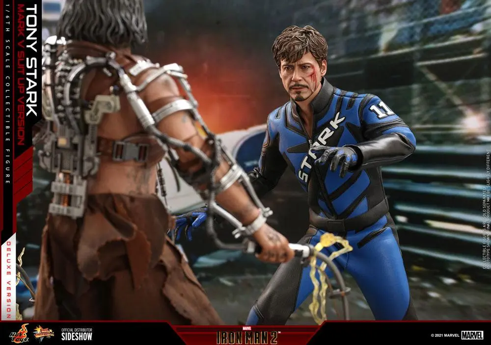 Iron Man 2 Movie Masterpiece Akcijska figura 1/6 Tony Stark (Mark V Suit Up Version) Deluxe 31 cm fotografija izdelka