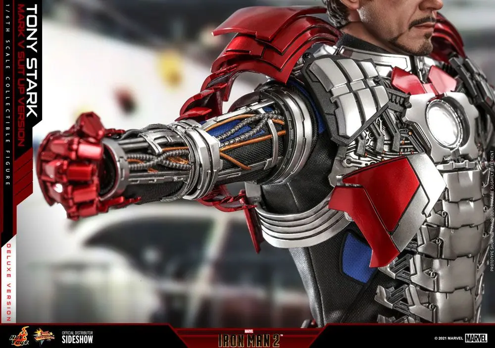 Iron Man 2 Movie Masterpiece Akcijska figura 1/6 Tony Stark (Mark V Suit Up Version) Deluxe 31 cm fotografija izdelka