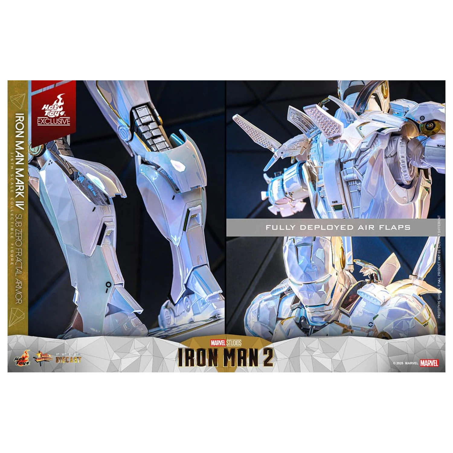 Iron Man 2 Movie Masterpiece Diecast akcijska figura 1/6 Iron Man Mark IV (Sub-Zero Fractal Armor) Hot Toys Exclusive 33 centimetrov fotografija izdelka