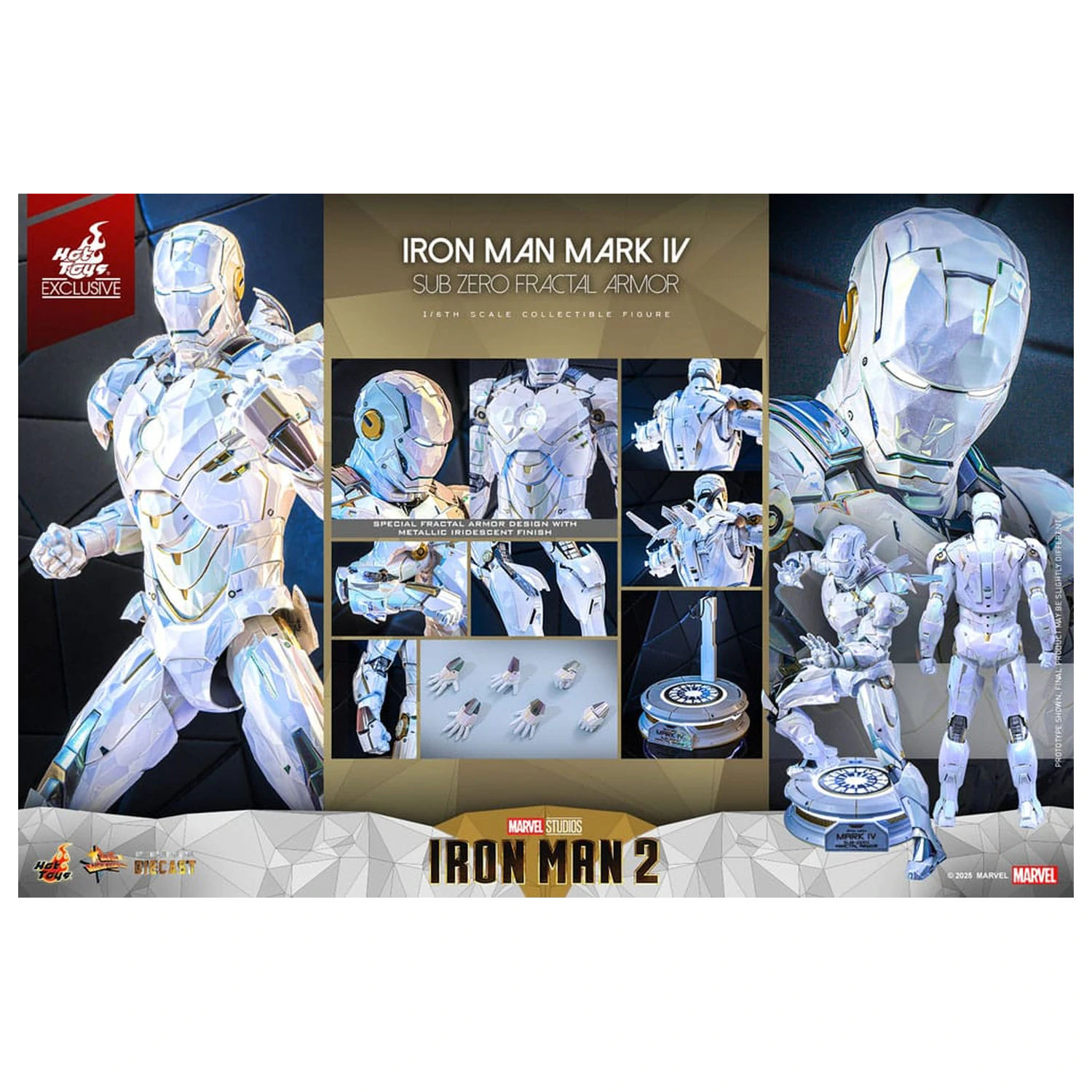 Iron Man 2 Movie Masterpiece Diecast akcijska figura 1/6 Iron Man Mark IV (Sub-Zero Fractal Armor) Hot Toys Exclusive 33 centimetrov fotografija izdelka