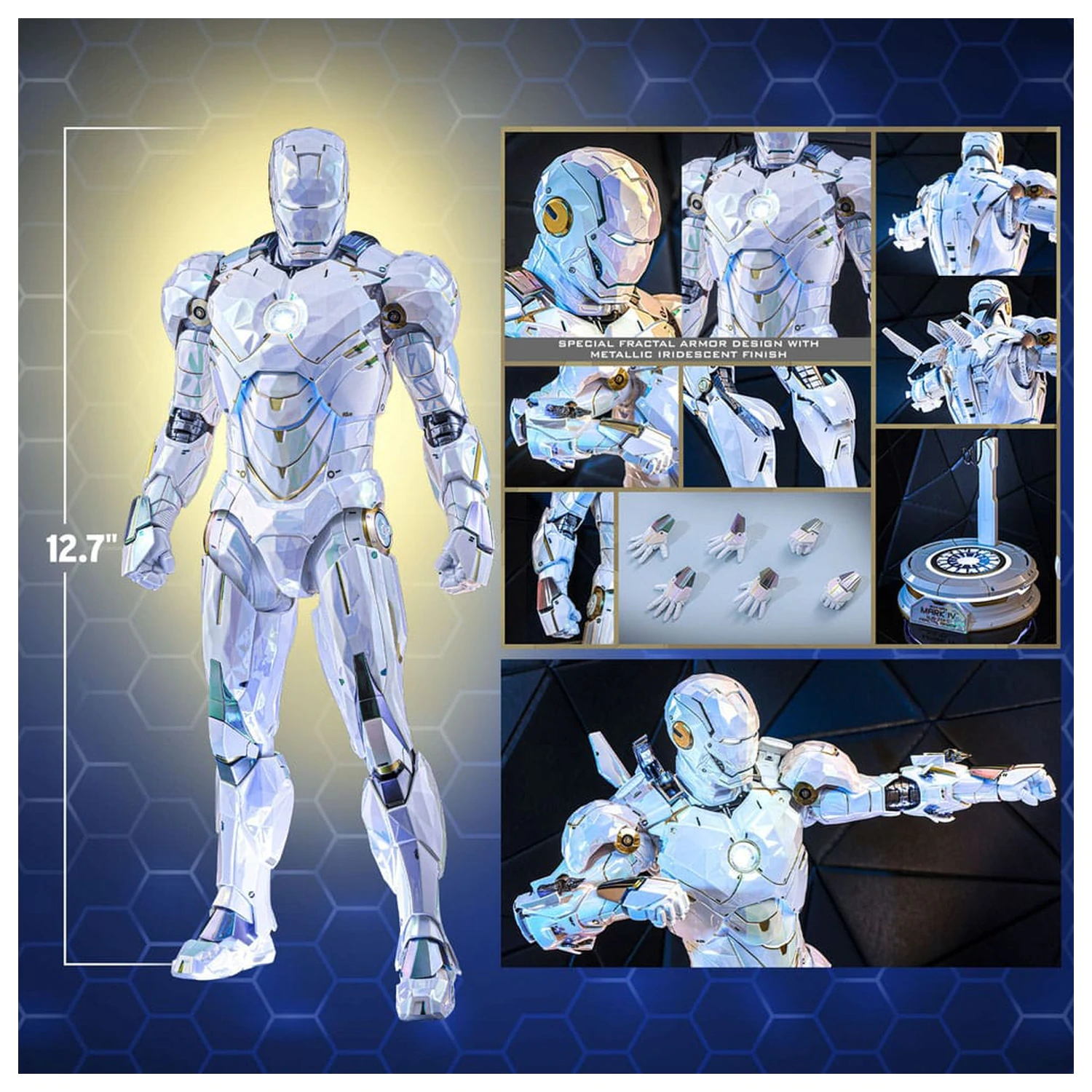 Iron Man 2 Movie Masterpiece Diecast akcijska figura 1/6 Iron Man Mark IV (Sub-Zero Fractal Armor) Hot Toys Exclusive 33 centimetrov fotografija izdelka