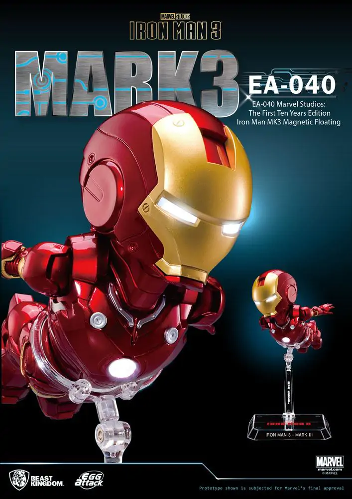 Iron Man 3 Egg Attack figura, lebdeči model Iron Man Mark III The First Ten Years Edition 16 cm fotografija izdelka