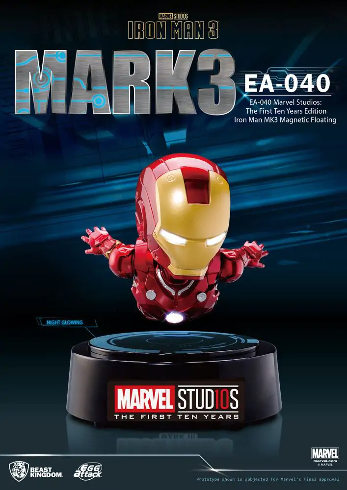 Iron Man 3 Egg Attack figura, lebdeči model Iron Man Mark III The First Ten Years Edition 16 cm fotografija izdelka