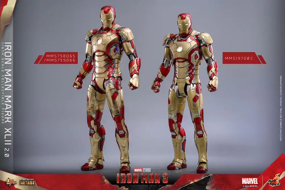 Iron Man 3 Movie Masterpiece Diecast Akcijska Figura 1/6 Iron Man Mark XLII (2.0) 32 cm fotografija izdelka