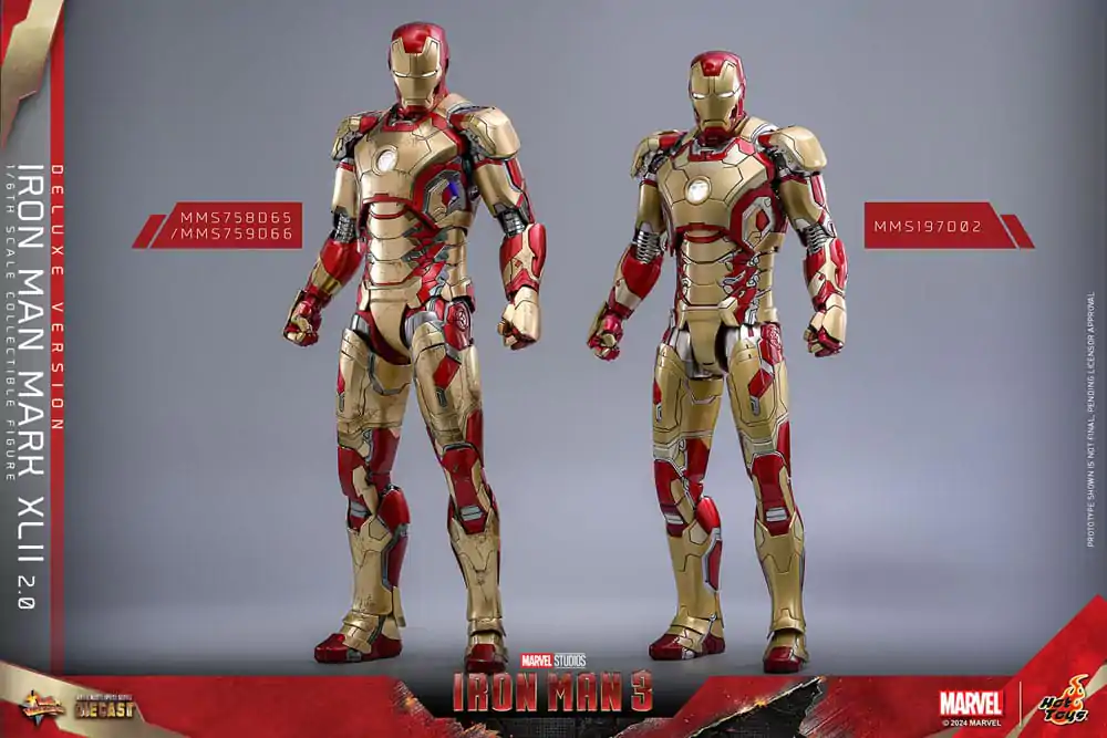 Iron Man 3 Movie Masterpiece Diecast Akcijska Figura 1/6 Iron Man Mark XLII (2.0) Deluxe 32 cm fotografija izdelka