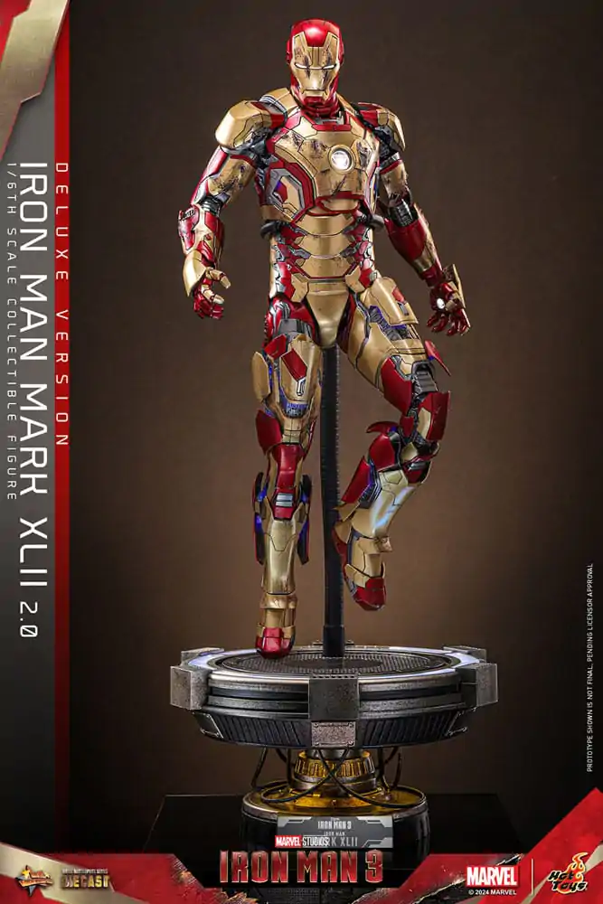 Iron Man 3 Movie Masterpiece Diecast Akcijska Figura 1/6 Iron Man Mark XLII (2.0) Deluxe 32 cm fotografija izdelka