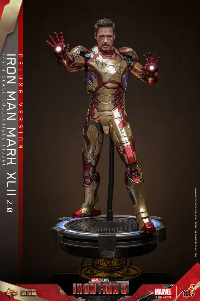 Iron Man 3 Movie Masterpiece Diecast Akcijska Figura 1/6 Iron Man Mark XLII (2.0) Deluxe 32 cm fotografija izdelka