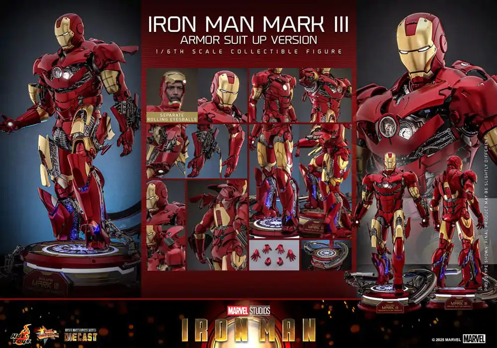 Iron Man Movie Masterpiece Litoželezna akcijska figura 1/6 Iron Man Mark III (Armor Suit Up Version) 32 cm fotografija izdelka