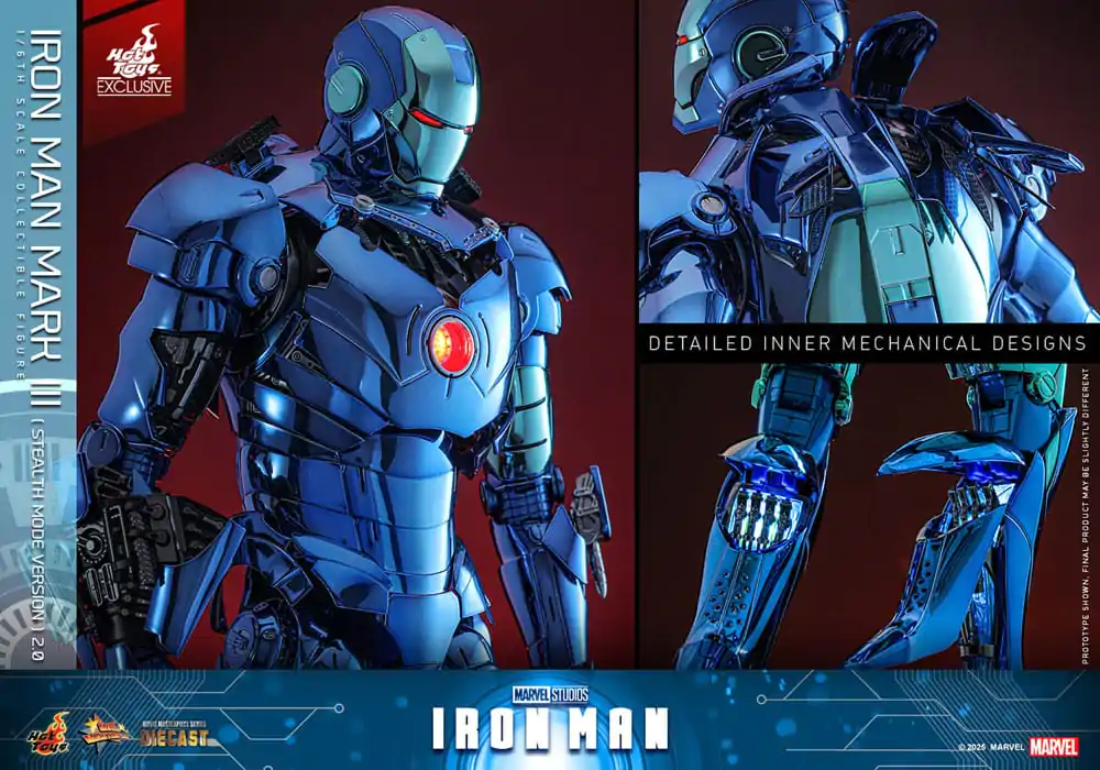 Iron Man Movie Masterpiece kovinska akcijska figura 1/6 Iron Man Mark III (Stealth Mode Ver.) 2.0 Hot Toys Exclusive 33 cm fotografija izdelka