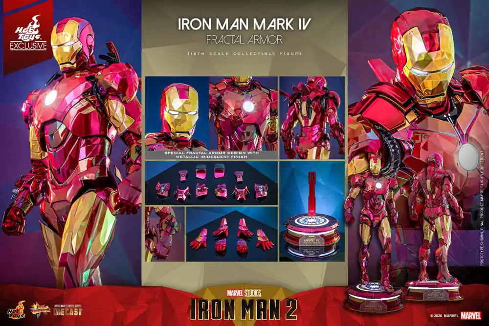 Iron Man Movie Masterpiece Diecast akcijska figura 1/6 Iron Man Mark VI (Fractal Armor) Hot Toys Exclusive 33 cm fotografija izdelka