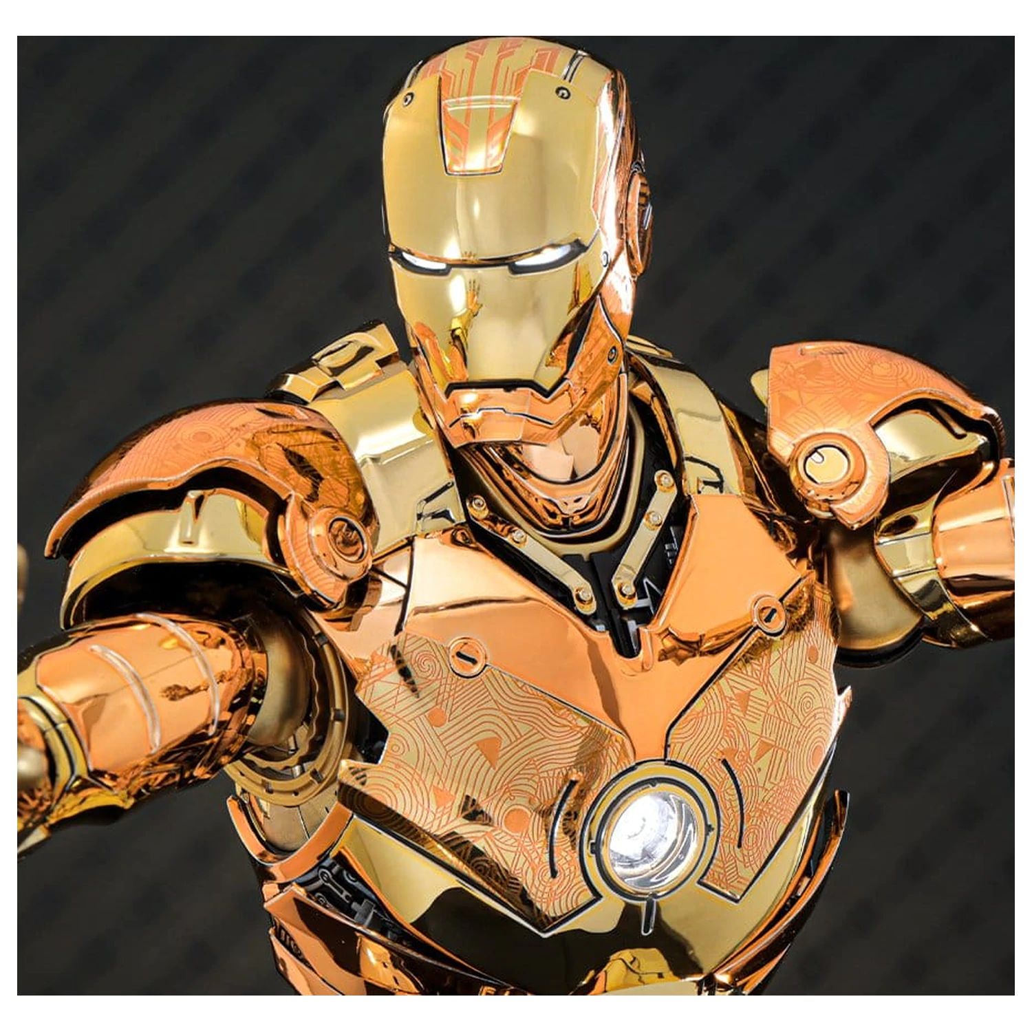 Iron Man Movie Masterpiece Diecast akcijska figura 1/6 Iron Man Mark III (zlata in bakrena zlata različica) Hot Toys Exclusive 33 cm fotografija izdelka