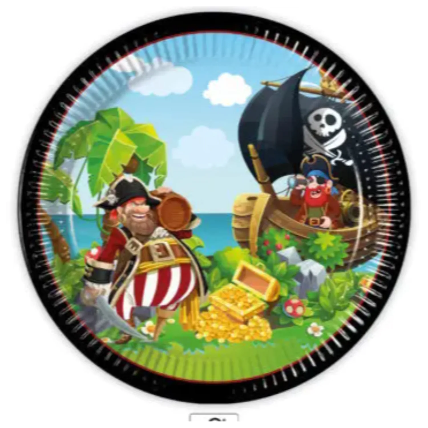 Island Pirates, piratski papirnati krožniki 8 kosov 23 cm FSC fotografija izdelka