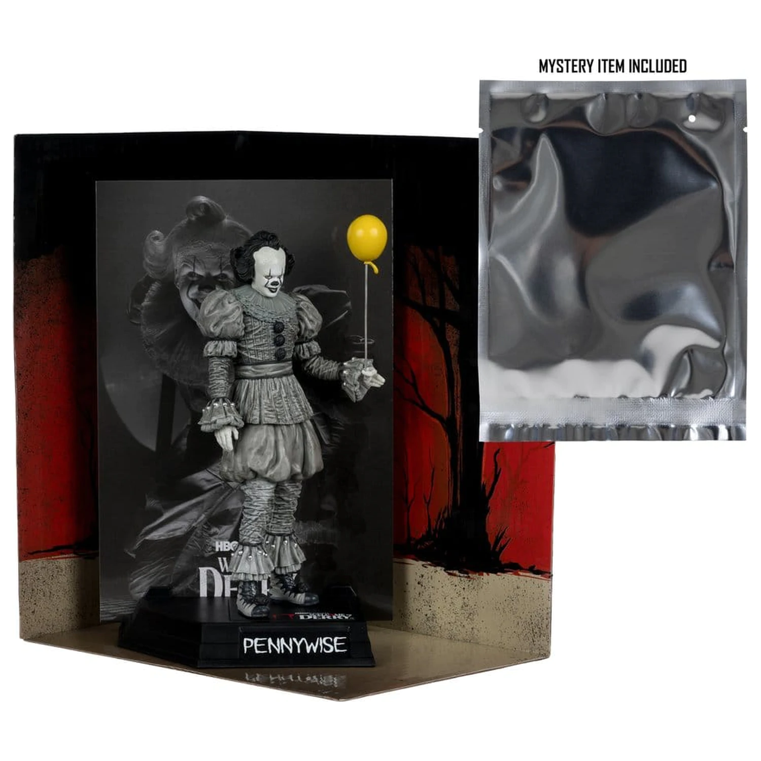 It Dobrodošli v Derry Movie Maniacs Figura Pennywise (črno-belo) 16 cm fotografija izdelka