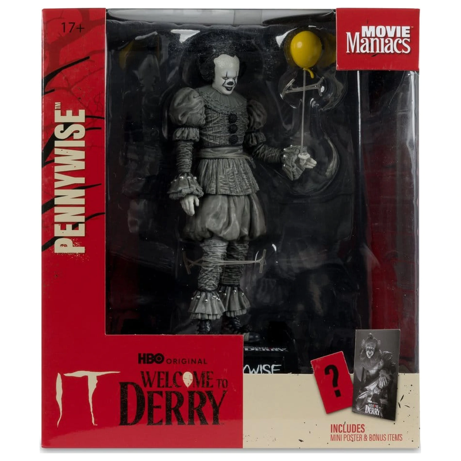 It Dobrodošli v Derry Movie Maniacs Figura Pennywise (črno-belo) 16 cm fotografija izdelka
