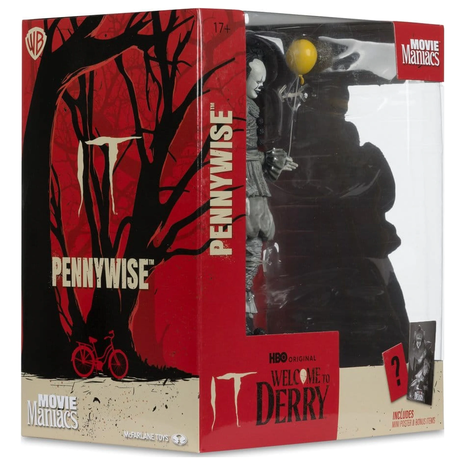 It Dobrodošli v Derry Movie Maniacs Figura Pennywise (črno-belo) 16 cm fotografija izdelka