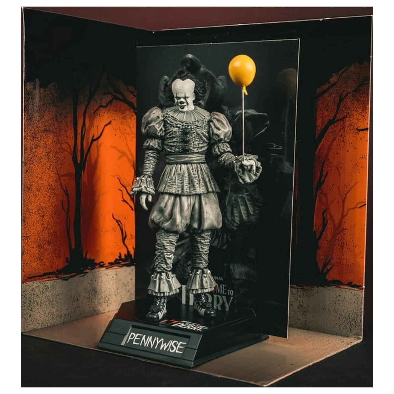 It Dobrodošli v Derry Movie Maniacs Figura Pennywise (črno-belo) 16 cm fotografija izdelka